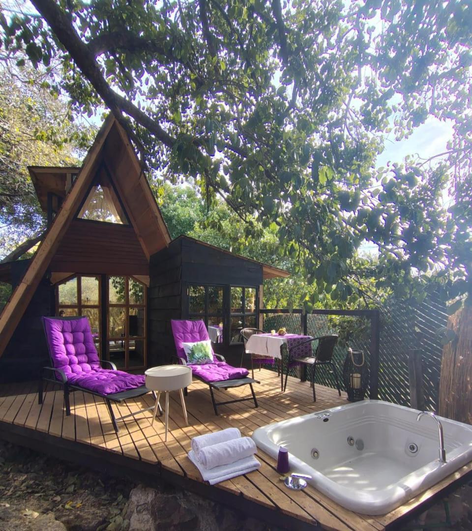 Cabana De Madera Privada Y Romantica Tepoztlan Bagian luar foto